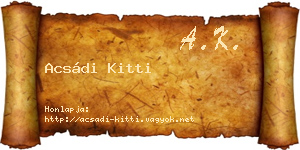 Acsádi Kitti névjegykártya